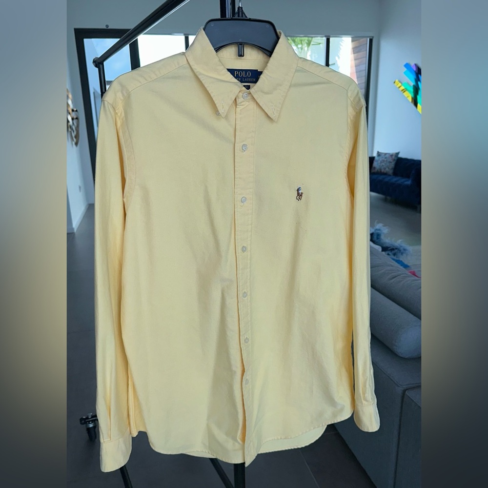 Ralph Lauren Men's Casual Yellow Button Down Shirt